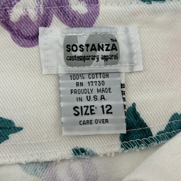 Vintage 90’s sostanza floral hibiscus print skort - Picture 3 of 9